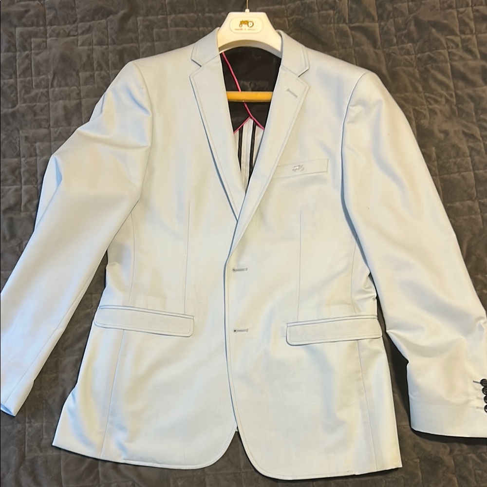 Moods of Norway light blue cotton slim fit blazer